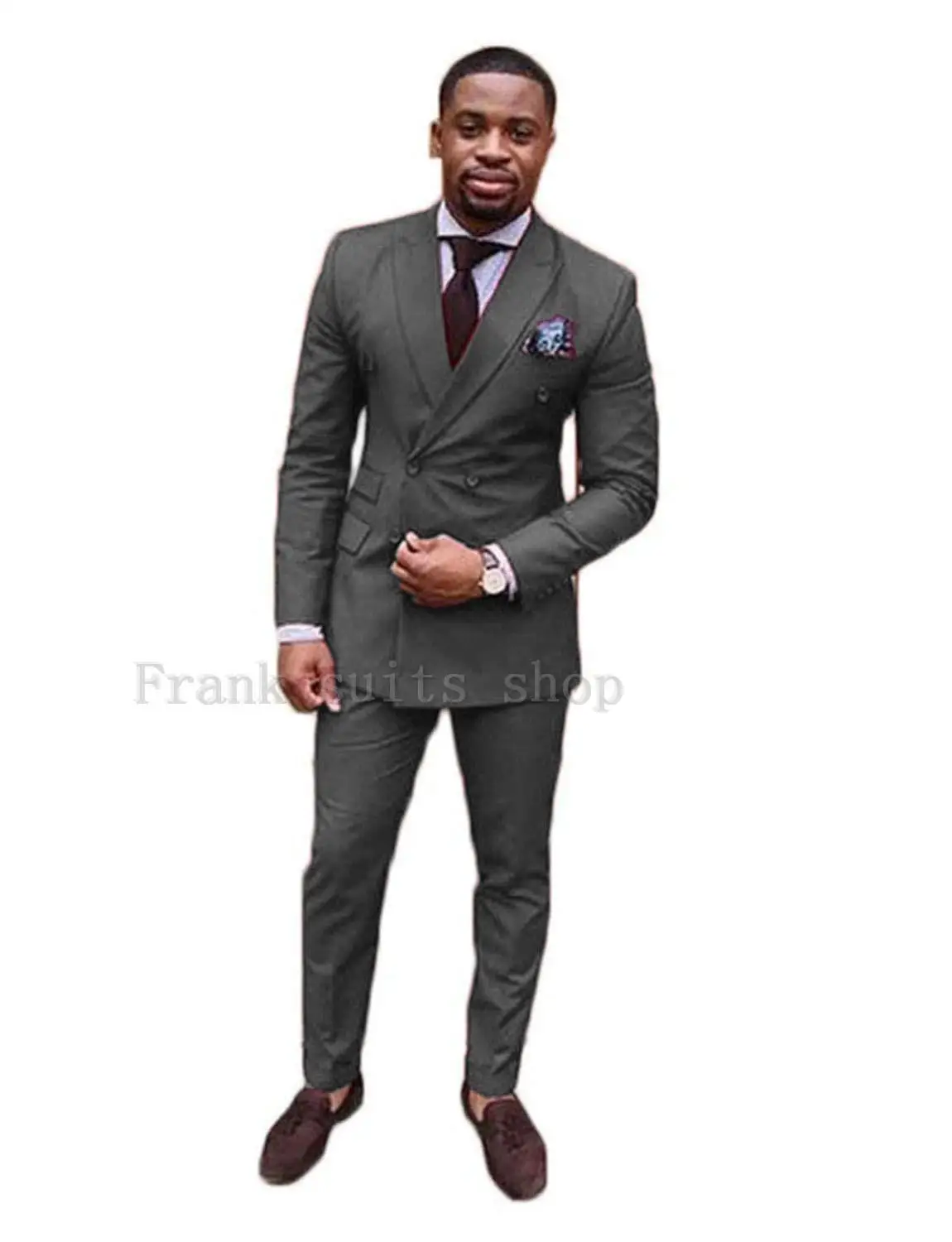 Latest Coat Pant Designs Grey Double Breasted Men Suits 2023 Custom Tuxedos Wedding Groom Suits For Men Slim Fit Jacket+ Pants
Latest Coat Pant Designs Grey Double Breasted Men Suits 2023 Custom Tuxedos Wedding Groom Suits For Men Slim Fit Jacket+ Pants