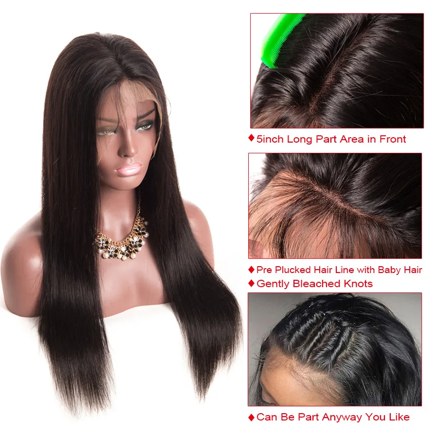 RXY Silky Straight 360 Lace Frontal Wig Pre Plucked With Baby Hair Brazilian Remy Lace Front Human Hair Wigs For Black Women (10)