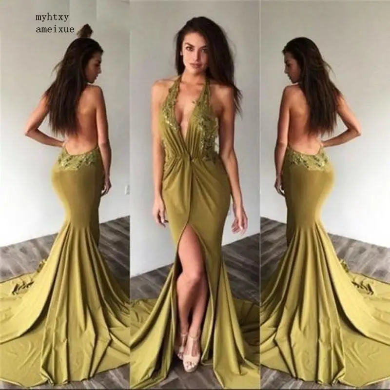 china V-Neck Backless Court Train Lace Applique Mermaid Backless Spandex Evening Dresses Open Back Side Slit Evening Dress
china V-Neck Backless Court Train Lace Applique Mermaid Backless Spandex Evening Dresses Open Back Side Slit Evening Dress