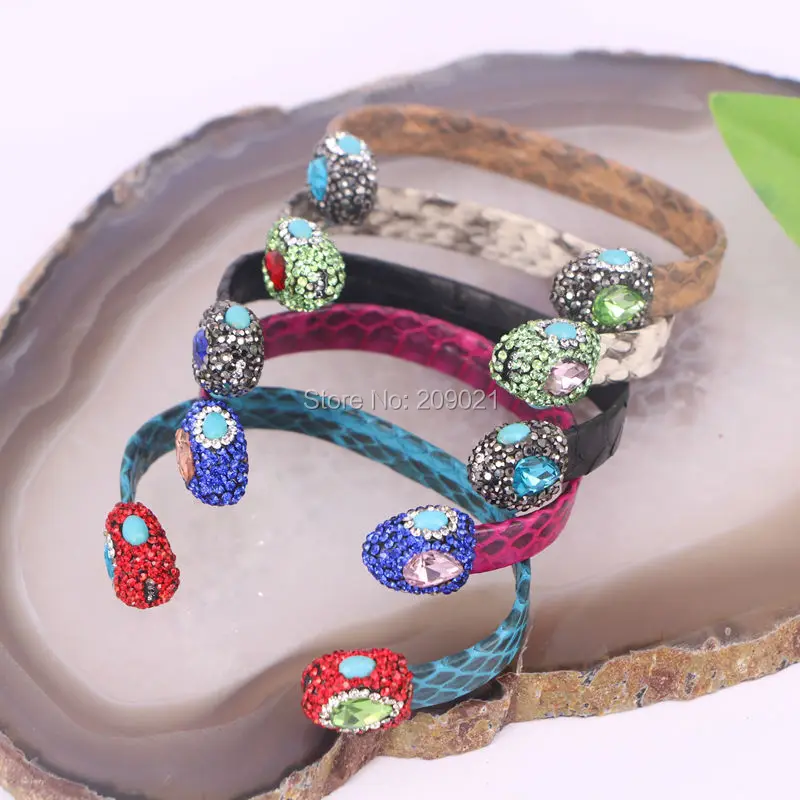 6pcs Mixed Color Snakeskin Cuff Bangles , Pave Crystal Rhinestone Bangle for Women Jewelry Finding
6pcs Mixed Color Snakeskin Cuff Bangles , Pave Crystal Rhinestone Bangle for Women Jewelry Finding
