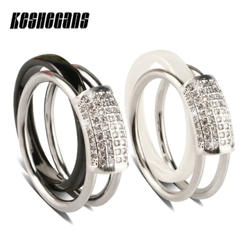 2018 New 2pcs/Set Womens Rings Black White 3MM Ceramic Ring And Silver Stainless Steel Ring With Shining Crystal Fashion Jewelry
2018 New 2pcs/Set Womens Rings Black White 3MM Ceramic Ring And Silver Stainless Steel Ring With Shining Crystal Fashion Jewelry