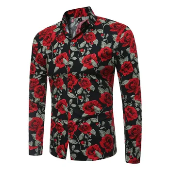 HOT 2020 Spring Autumn wear white long sleeve shirt man rose printed slim fit festival wedding evening base shirt male
HOT 2020 Spring Autumn wear white long sleeve shirt man rose printed slim fit festival wedding evening base shirt male
