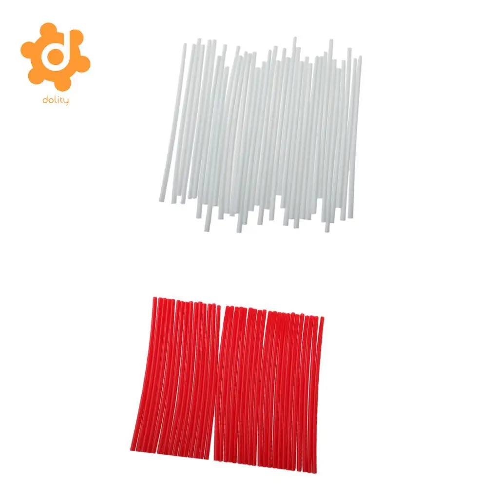 72 Pieces Universal Motocross Wheel Rim Spoke Wraps Skins Cover Red&White