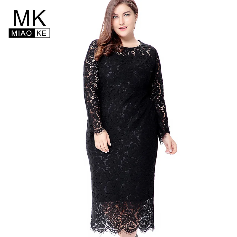 Miaoke Plus Size Long Sleeve Midi Lace Dress Women Clothing 2018 High Quality Fashion Sexy Club Party Elegant Dresses 4XL 5XL 6X
Miaoke Plus Size Long Sleeve Midi Lace Dress Women Clothing 2018 High Quality Fashion Sexy Club Party Elegant Dresses 4XL 5XL 6X