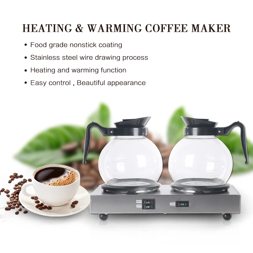 GZZT Electric 1 Boiler& 1 Warmer Coffee Maker Machine Stainless Steel Americano Coffee Pots Commercial Heating Warming Plate
GZZT Electric 1 Boiler& 1 Warmer Coffee Maker Machine Stainless Steel Americano Coffee Pots Commercial Heating Warming Plate