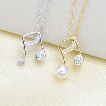 925 Sterling Silver MUSIC Pearl Necklace Chain with Pendant Mountings Necklace Findings Jewelry Parts Fittings Accessories
925 Sterling Silver MUSIC Pearl Necklace Chain with Pendant Mountings Necklace Findings Jewelry Parts Fittings Accessories