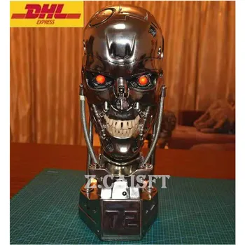 

Statue Terminator T800 1:1 Arnold Schwarzenegger Skull Endoskeleton Lift-Size Bust LED EYE Best Quality Resin Action Figure H53