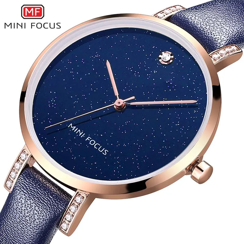 MINI FOCUS Diamonds Blue Leather Women Watches Ladies Brand Luxury Female Quartz Watch Women Wristwatch Girl Clock Montre Femme
MINI FOCUS Diamonds Blue Leather Women Watches Ladies Brand Luxury Female Quartz Watch Women Wristwatch Girl Clock Montre Femme