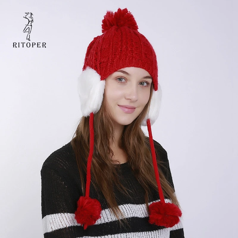 RITOPER Women's Winter Bomber Hats Warm Knitted Cap Hanging Ball Weaving Wool Fashion Thicken Hat Fashion Festival Christmas
RITOPER Women's Winter Bomber Hats Warm Knitted Cap Hanging Ball Weaving Wool Fashion Thicken Hat Fashion Festival Christmas