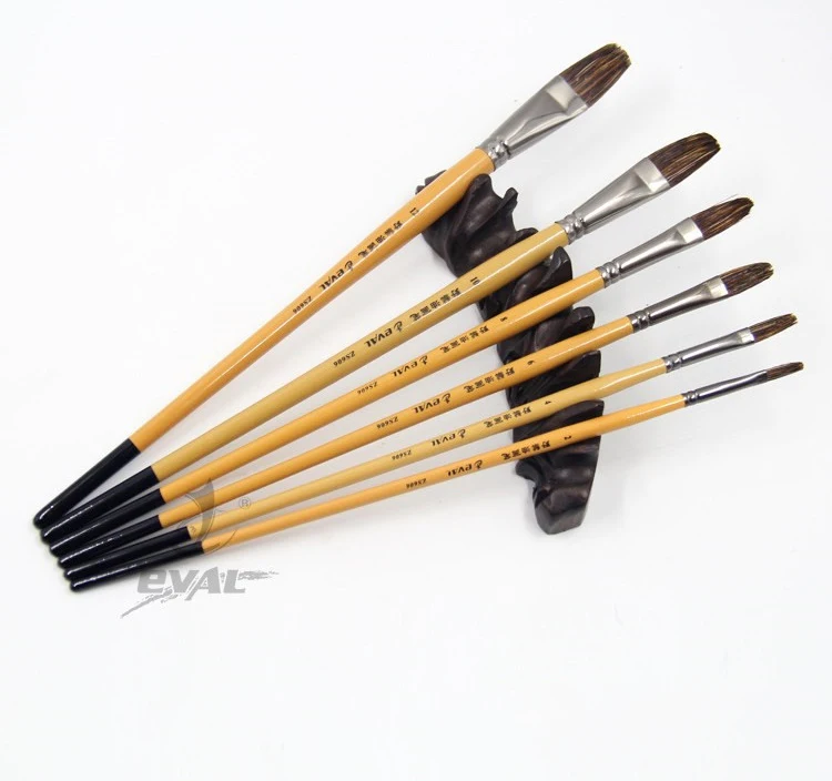 

6pcs/Set,Hazel shape Wild Boar Bristle Birch rod painting brush pen oil painting brush Drawing Art Supplies