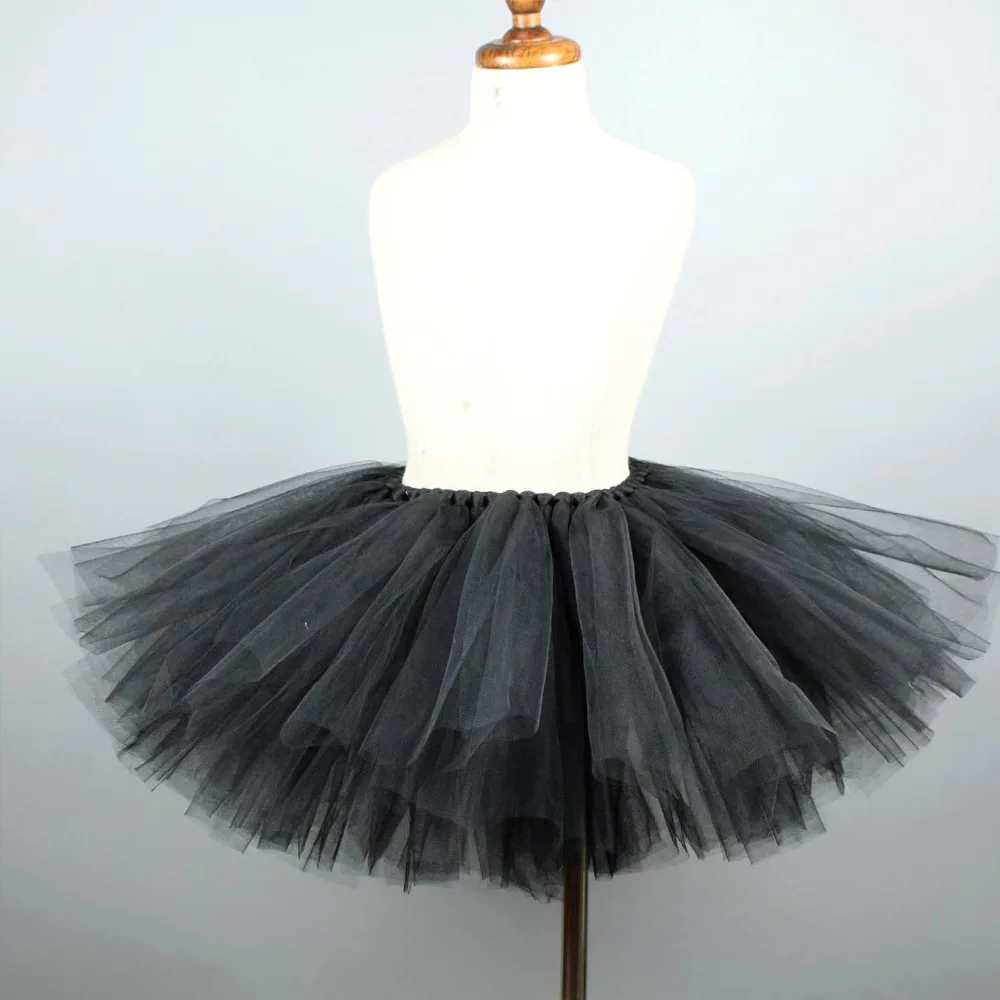 

Solid Black Fluffy Tulle Tutu Skirt for Girls Baby Party Costume Kids Dance Black Tutus Costume Pettiskirt Newborn-12Y