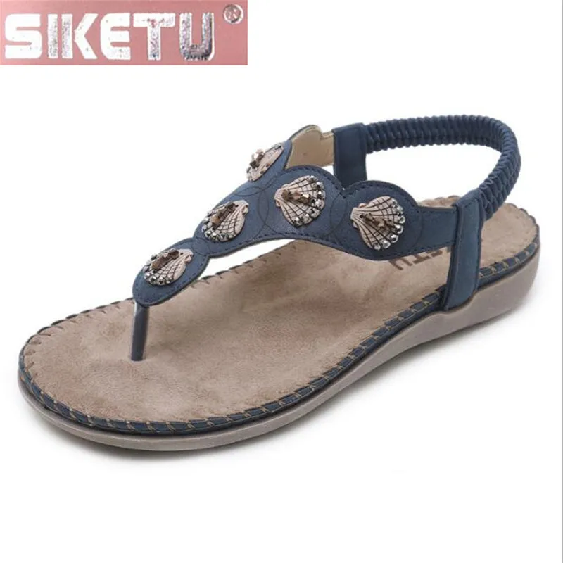 SIKETU shoes woman flat sandals PU Elastic band Women's sandals Bohemia Rhinestone Large size summer women shoes
SIKETU shoes woman flat sandals PU Elastic band Women's sandals Bohemia Rhinestone Large size summer women shoes