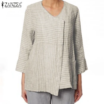 Plus Size Striped Tops Women's Autumn Blouse 2020 ZANZEA Casual O Neck 3/4 Sleeve Shirts Female Asymmetrical Blusas Woman Tunic
Plus Size Striped Tops Women's Autumn Blouse 2020 ZANZEA Casual O Neck 3/4 Sleeve Shirts Female Asymmetrical Blusas Woman Tunic