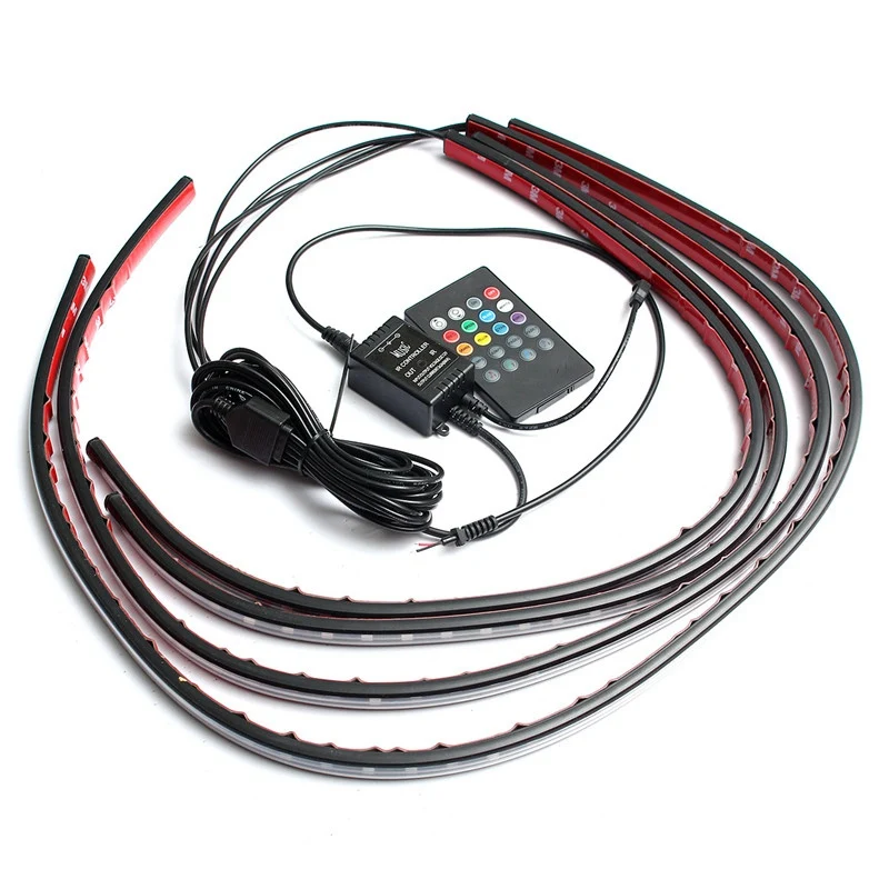 4x Waterproof RGB 5050 SMD Flexible LED Strip Under Tube Underglow Underbody System Neon Light Kit W/ Remote Control DC 12V
4x Waterproof RGB 5050 SMD Flexible LED Strip Under Tube Underglow Underbody System Neon Light Kit W/ Remote Control DC 12V