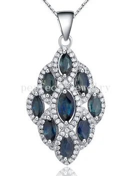 Natural sapphire necklace pendant Free shipping 925 sterling silver 0.2ct*8pcs,0.4ct*1pc gemstone Fine jewelry BL005
Natural sapphire necklace pendant Free shipping 925 sterling silver 0.2ct*8pcs,0.4ct*1pc gemstone Fine jewelry BL005