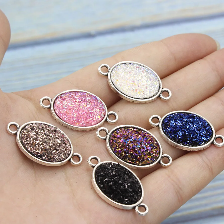 Fnixtar Oval Resin Stone Connector Pendant Crystals Oval Charm Druzy Drusy DIY Bracelet Necklace Charm Jewelry Finding 20pcs/lot
Fnixtar Oval Resin Stone Connector Pendant Crystals Oval Charm Druzy Drusy DIY Bracelet Necklace Charm Jewelry Finding 20pcs/lot