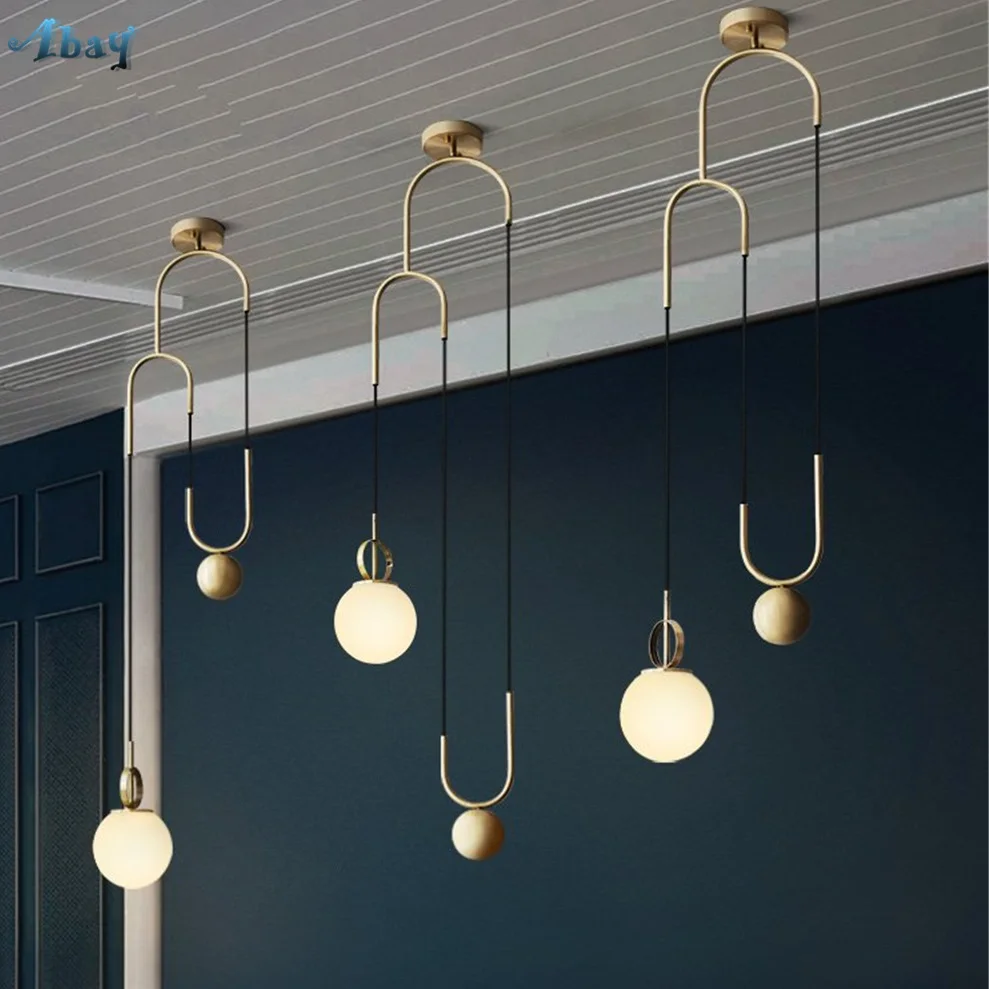 Nordic Magic Beans Glass Pendant Lights Modern Design Lamp Living Room Dining Decor Led E27 Hanging Designer Lighting | Освещение