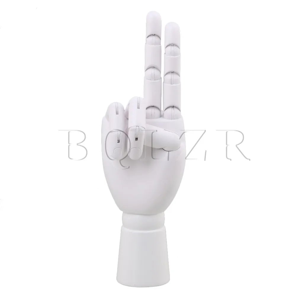 BQLZR 8" Right Hand Body Artist Model Jointed Articulated Wood Mannequin White