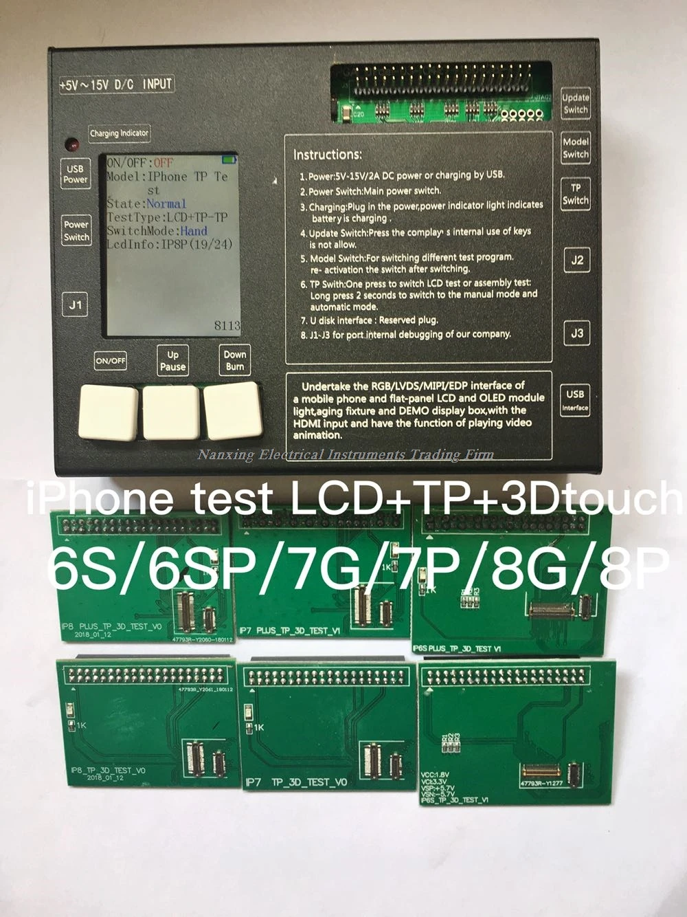 6 IN 1 LCD Touch Screen Tester Frame Machine Built In Rechargeable 3D Touch + 6pcs Testing Board For iPhone 6S 6SP 7G 7P 8G 8P
6 IN 1 LCD Touch Screen Tester Frame Machine Built In Rechargeable 3D Touch + 6pcs Testing Board For iPhone 6S 6SP 7G 7P 8G 8P