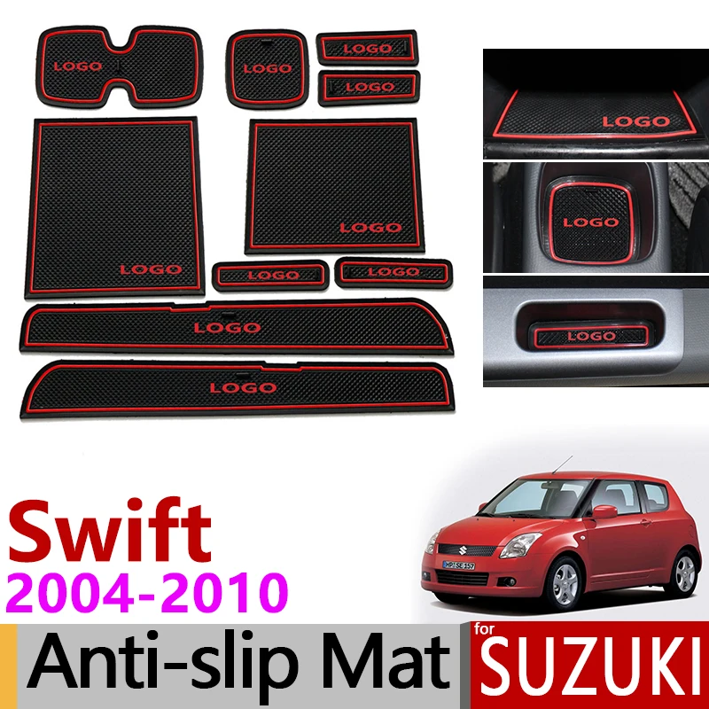Противоскользящий резиновый коврик со слотом для ворот Suzuki Swift 2004 2005 2006 2007 2008 2009