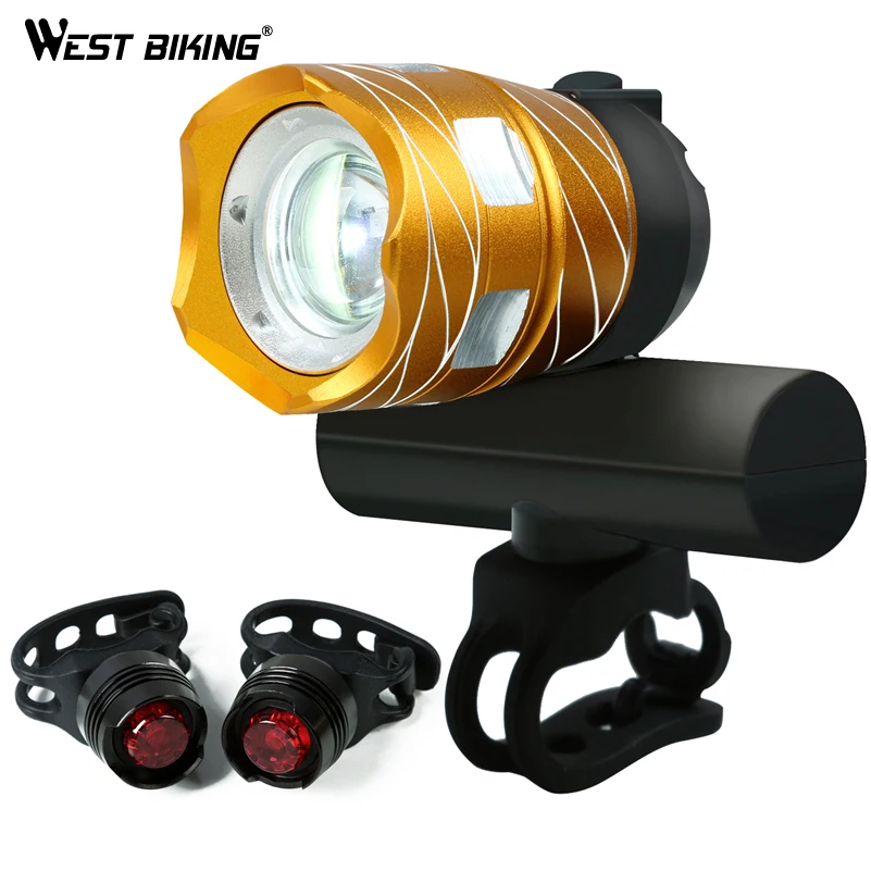WEST BIKING Ultra Bright Bike Light 1200LM Free Zoom Waterproof T6 LED Front Headlight Taillights USB Rechargeable Bicycle Light
WEST BIKING Ultra Bright Bike Light 1200LM Free Zoom Waterproof T6 LED Front Headlight Taillights USB Rechargeable Bicycle Light