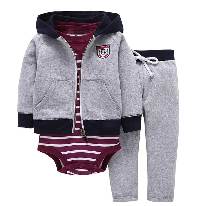 Baby Boys Cartoon 3 Pieces Sets Solid Gray Hooded Zipper Full Sleeve Open Stitch Coat+One-Piece Romper Climbing Clothes+Pants
Baby Boys Cartoon 3 Pieces Sets Solid Gray Hooded Zipper Full Sleeve Open Stitch Coat+One-Piece Romper Climbing Clothes+Pants