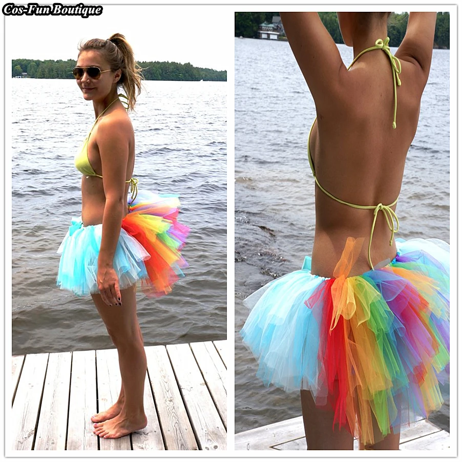 Rainbow Women Running Dash Tutu Skirt Summer Beach Party Adult Girl Pony Skirt One Size 35CM Sexy Colorful Woman Mini Skirt 2018
Rainbow Women Running Dash Tutu Skirt Summer Beach Party Adult Girl Pony Skirt One Size 35CM Sexy Colorful Woman Mini Skirt 2018