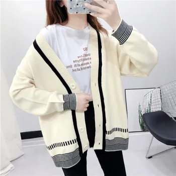 HAYBLST Brand Women Long Cardigans Autumn Fashion Casual Striped Knitting Coat Clothing Korean Style Kawaii Loose Womens Sweater
HAYBLST Brand Women Long Cardigans Autumn Fashion Casual Striped Knitting Coat Clothing Korean Style Kawaii Loose Womens Sweater