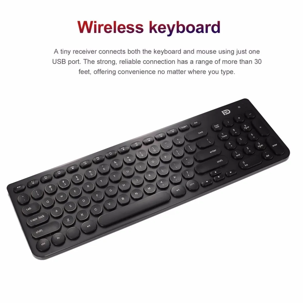 

Forter IK6630 USB 2.4GHz Ultrathin Wireless Keyboard and 1500DPI Mouse Combo Set for PC Laptop For Mac with Silent Click