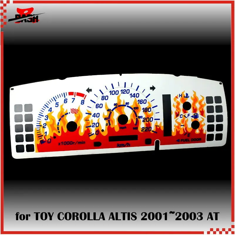 DASH EL Glow Gauge for COROLLA ALTIS 2001 2003 Automatic transmission digital dimmer Sound Activated Flame design 220KM 8000 RPM
DASH EL Glow Gauge for COROLLA ALTIS 2001 2003 Automatic transmission digital dimmer Sound Activated Flame design 220KM 8000 RPM