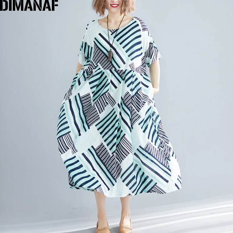 DIMANAF Plus Size Women Cotton Dress Big Size Summer Sundress Female Vestidos Loose Striped Patchwork Lady Beach Dress 5XL 6XL
DIMANAF Plus Size Women Cotton Dress Big Size Summer Sundress Female Vestidos Loose Striped Patchwork Lady Beach Dress 5XL 6XL