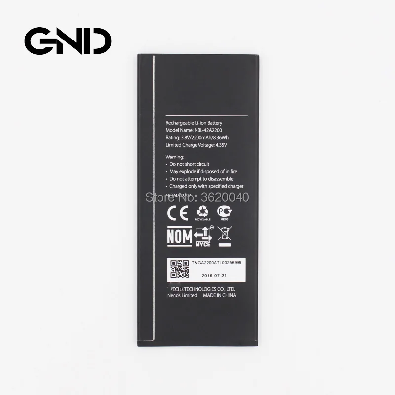 

GND 2200mAh/8.36Wh 3.8V NBL-42A2200 Replacement Battery For neffos C5 TP701A B C E mobile phone bateria Li-Polymer Batterie