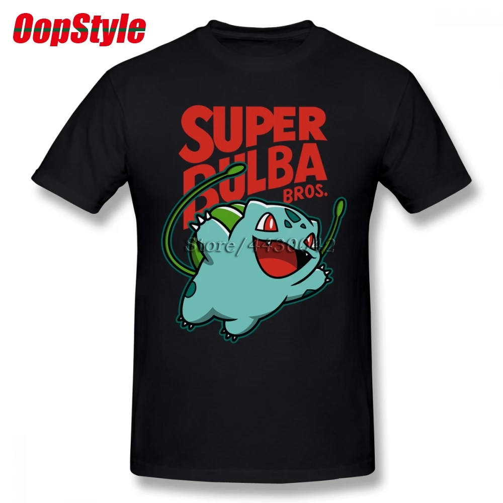 Мужская футболка Pokemon Bulbasaur Прямая поставка летняя хлопковая с коротким рукавом
