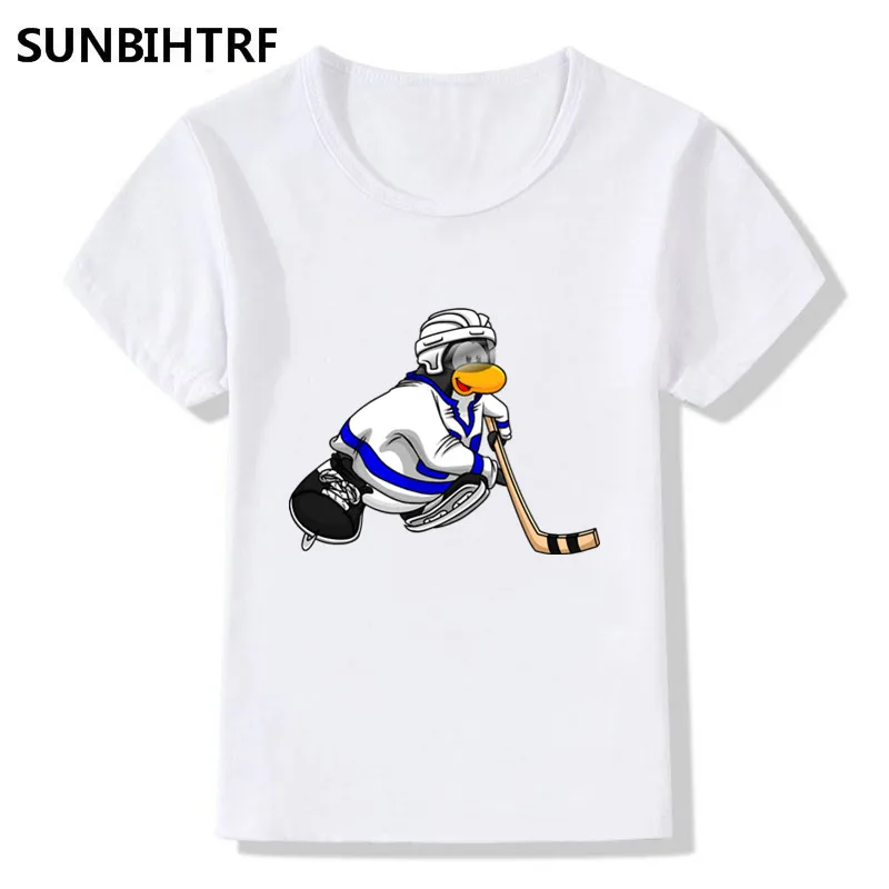2018 Penguin Playing Ice Hockey Children T-Shirts Summer Tops Big Girls/Boys Tshirt Short Sleeve Clothes Casual Baby Kids Tees
2018 Penguin Playing Ice Hockey Children T-Shirts Summer Tops Big Girls/Boys Tshirt Short Sleeve Clothes Casual Baby Kids Tees