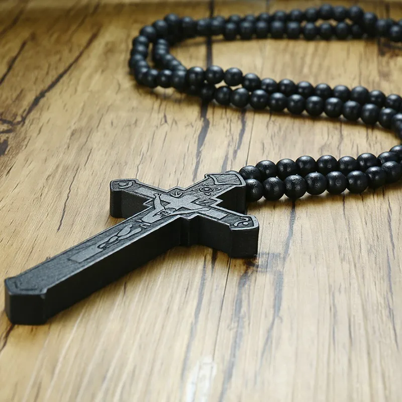 Vnox Big Wood Catholic Jesus Cross Pendant for Men Necklace Wooden Beads Chain Carved Long Rosary Collier Statement Male Jewelry
Vnox Big Wood Catholic Jesus Cross Pendant for Men Necklace Wooden Beads Chain Carved Long Rosary Collier Statement Male Jewelry