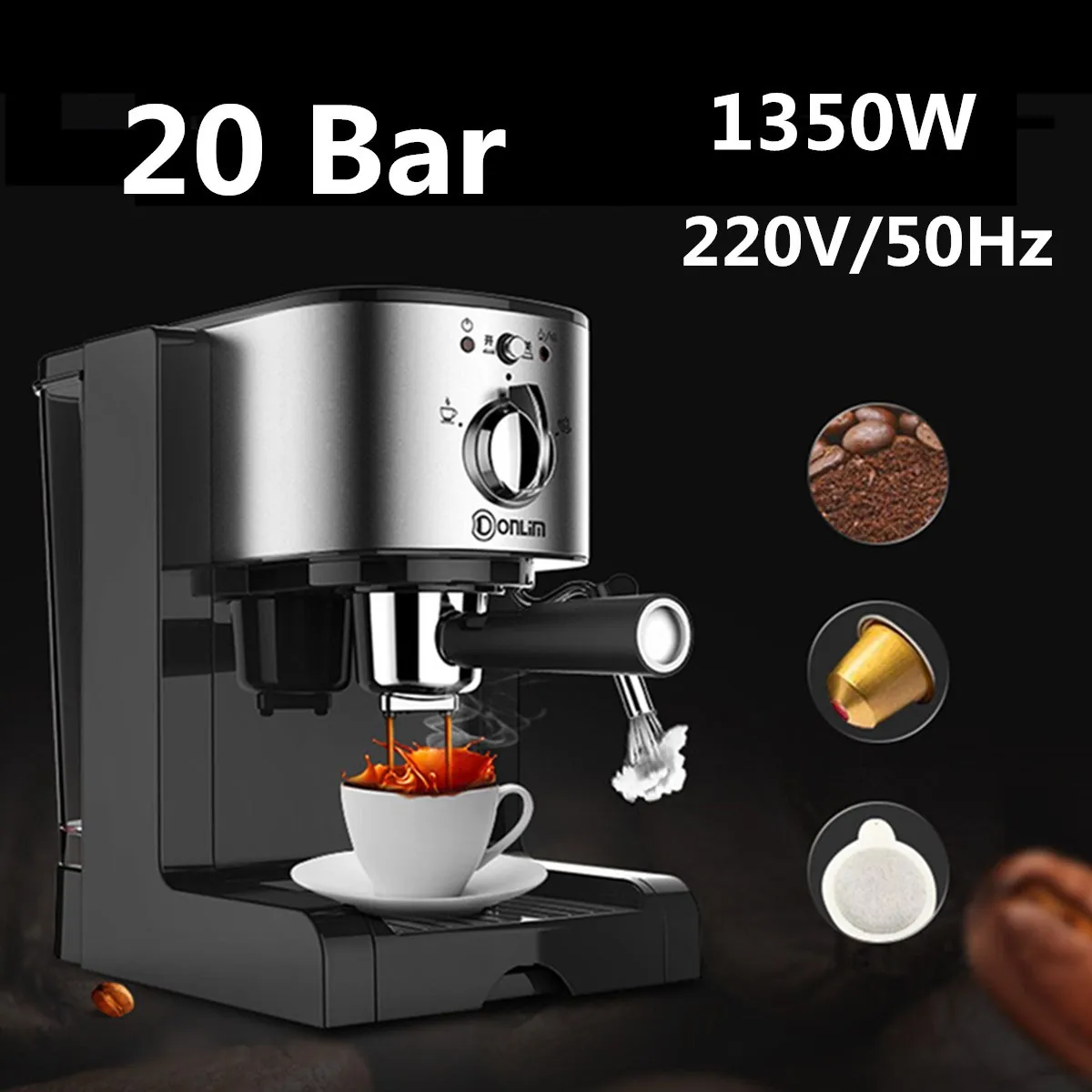 DL-KF500 Semi Automatic Coffee Maker 3In1 Coffee Machine Maker Kitchen 1.5L Barista Espresso Machine Milk Steamer
DL-KF500 Semi Automatic Coffee Maker 3In1 Coffee Machine Maker Kitchen 1.5L Barista Espresso Machine Milk Steamer