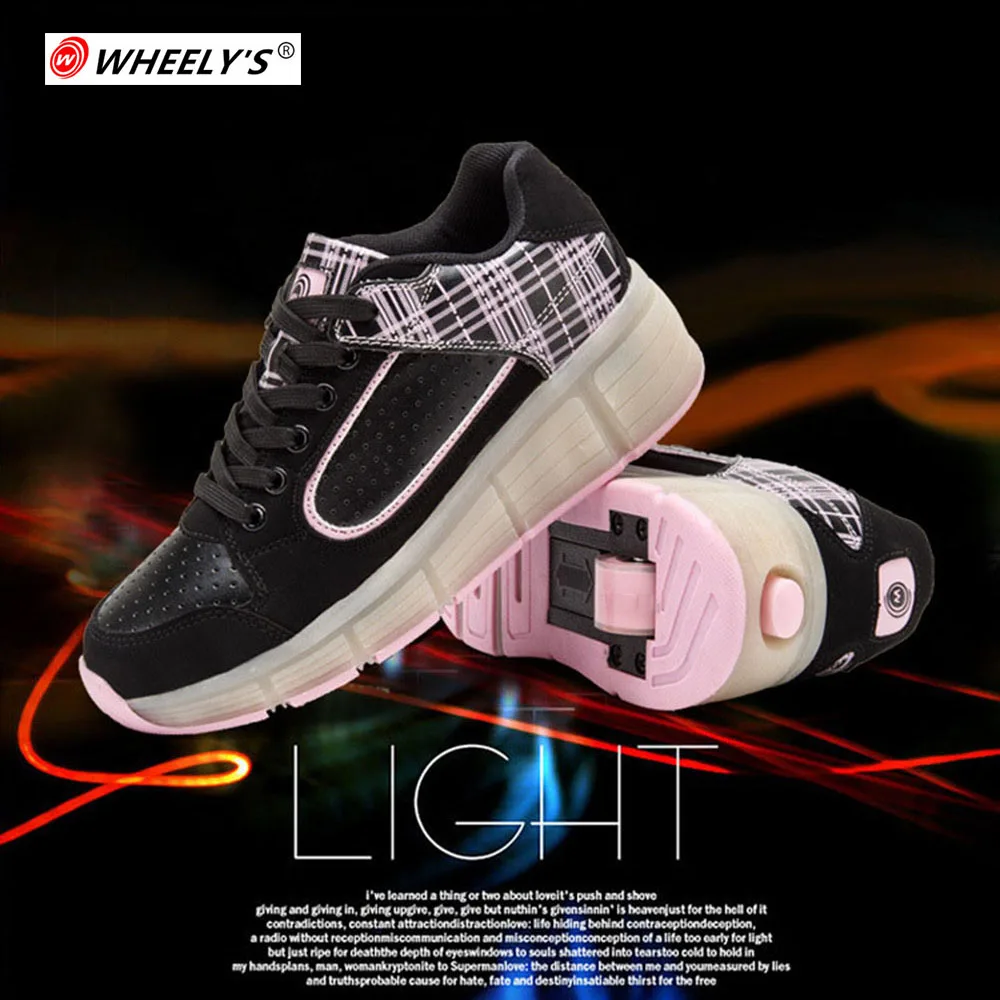 2018 Luminous Sneakers Wheels Shoes for Kids Shoes For Boys Girls Light Up with Wheel Casual Kids Children Glowing sneakers
2018 Luminous Sneakers Wheels Shoes for Kids Shoes For Boys Girls Light Up with Wheel Casual Kids Children Glowing sneakers