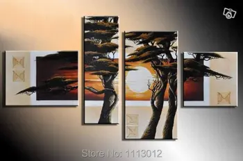 Abstract Knife Sunset Sunrise Pine Tree Oil Painting Hand Painted 4 Panel Art Set Home Decor Modern Wall Picture For Living Room
Abstract Knife Sunset Sunrise Pine Tree Oil Painting Hand Painted 4 Panel Art Set Home Decor Modern Wall Picture For Living Room