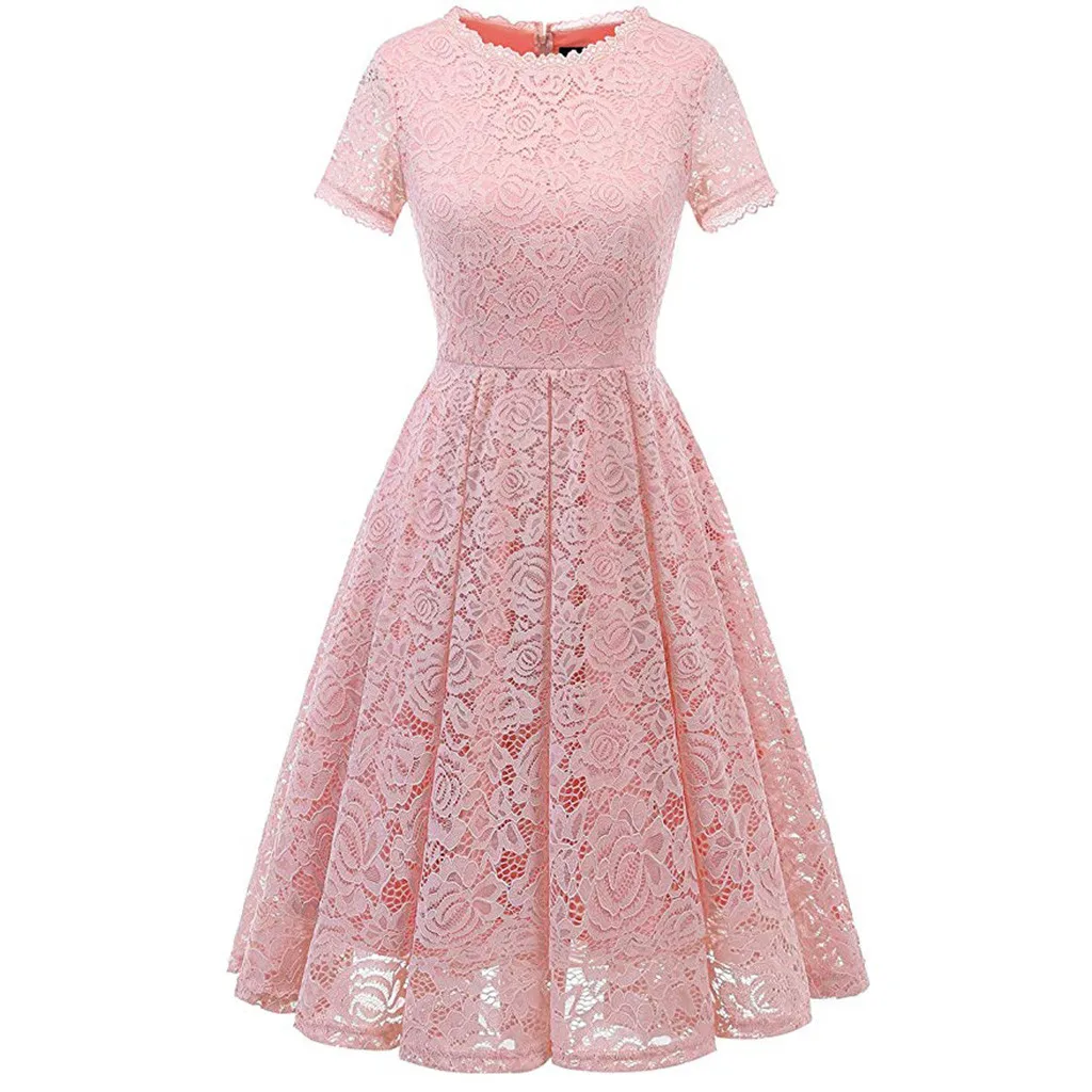 2019 Tops Women Summer Ball Party Lace Dress Panel Round Neck Short Sleeve Vintage Casual Dress
2019 Tops Women Summer Ball Party Lace Dress Panel Round Neck Short Sleeve Vintage Casual Dress