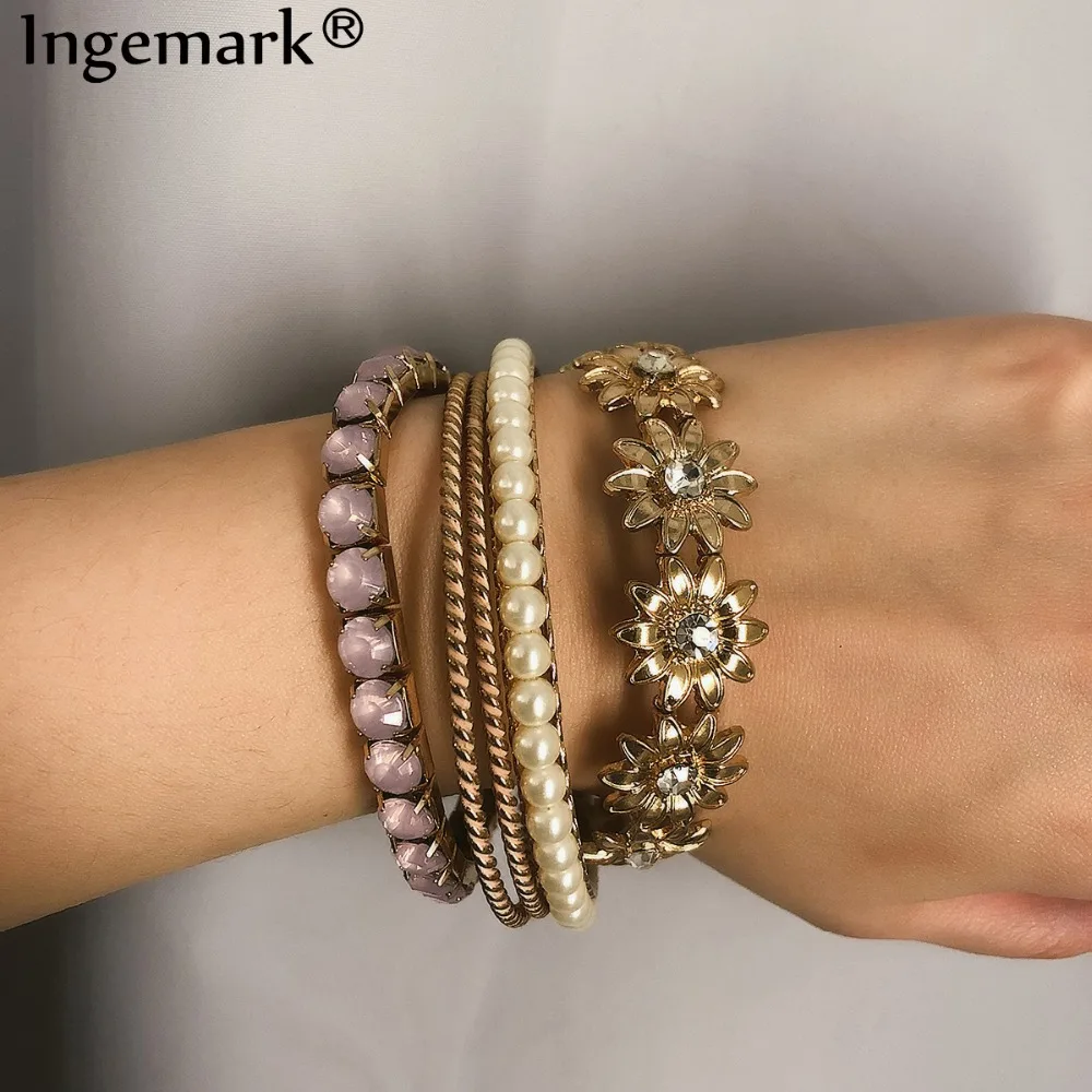 Ingemark Fashion 5 Pcs/ Set Bohemia Beautiful Flower Elastic Bracelets Bangles Adjustable Gold Bracelets Femme Bracelet Jewelry
Ingemark Fashion 5 Pcs/ Set Bohemia Beautiful Flower Elastic Bracelets Bangles Adjustable Gold Bracelets Femme Bracelet Jewelry
