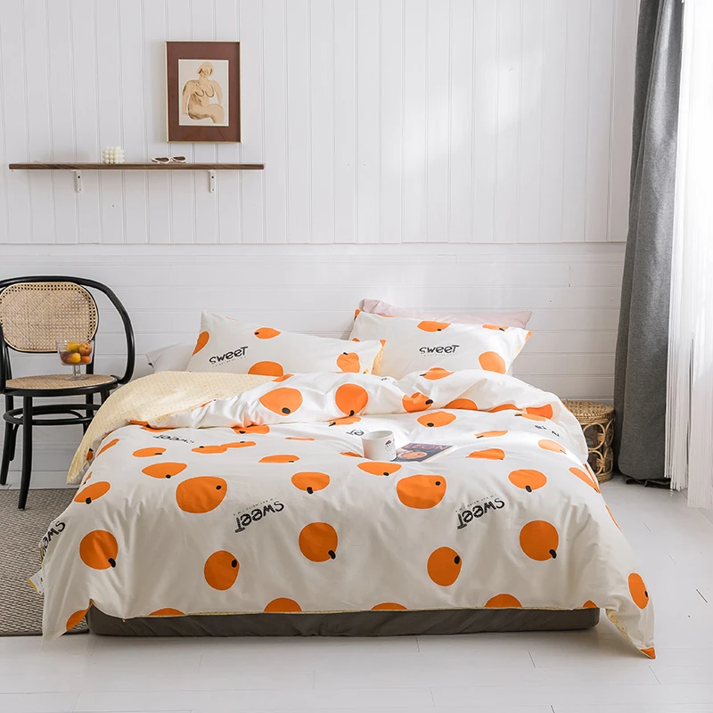 Pure Cotton Little Fresh Style 3 4pcs Duvet Cover Bed Set Bed Sheet Pillowcases Little Orange King Of Lion Rabbit Flower Leaves
Pure Cotton Little Fresh Style 3 4pcs Duvet Cover Bed Set Bed Sheet Pillowcases Little Orange King Of Lion Rabbit Flower Leaves