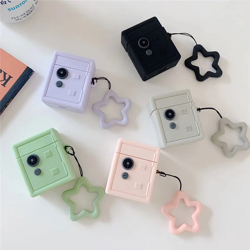 Cool 3D safe box case For airpods case Bluetooth Wireless Headset Set For airpods 1/2 Soft Silicone Charging Protection Bag
Cool 3D safe box case For airpods case Bluetooth Wireless Headset Set For airpods 1/2 Soft Silicone Charging Protection Bag