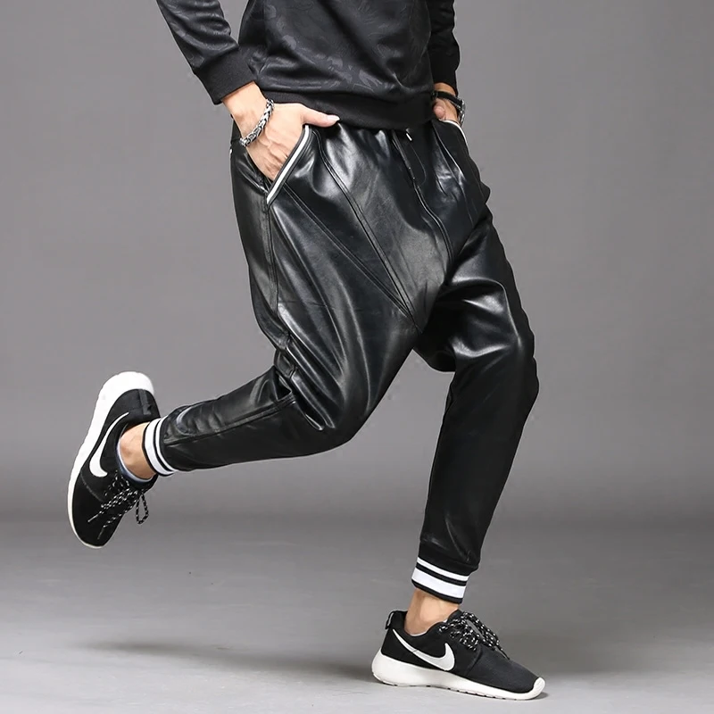 hip hop leather pants