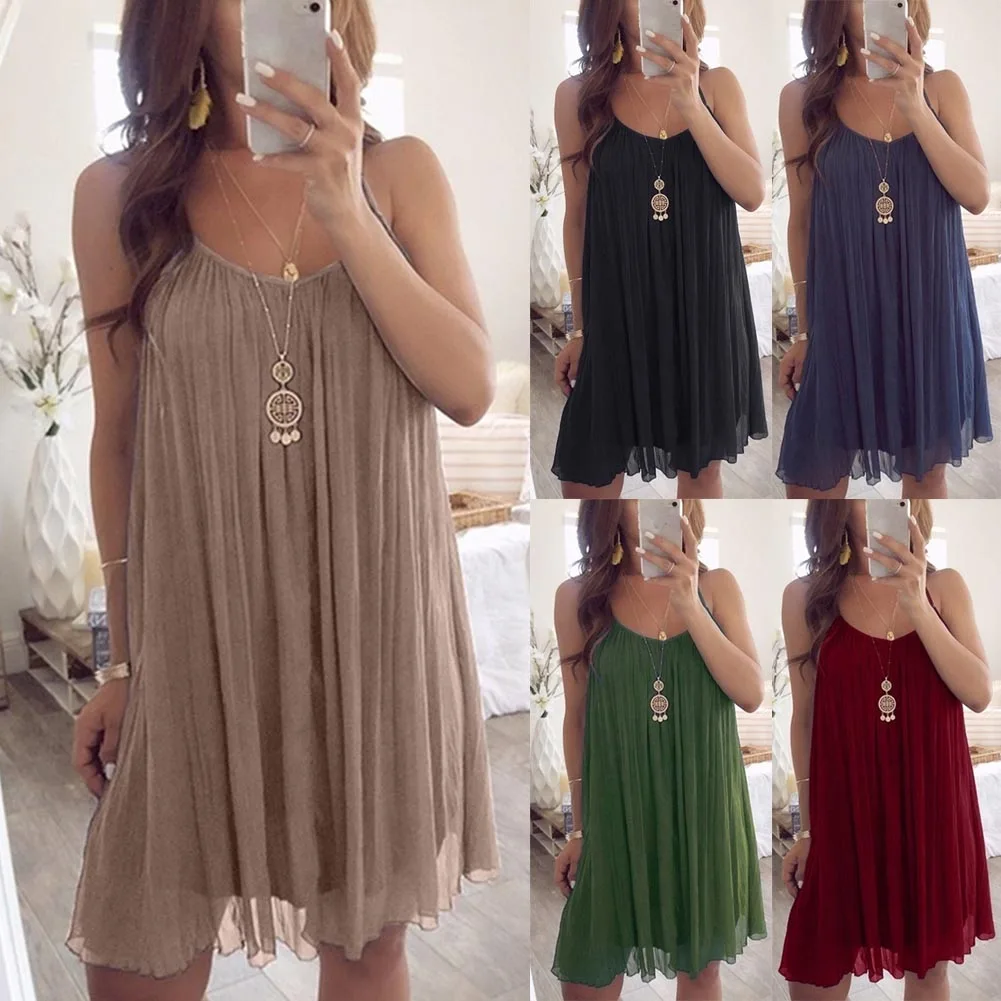 Women Strappy Sleeveless Mini Cami Vest Dress 2019 New Summer Ladies Sweet Beach Party Beach Gauzy Short Sundress
Women Strappy Sleeveless Mini Cami Vest Dress 2019 New Summer Ladies Sweet Beach Party Beach Gauzy Short Sundress