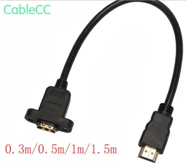 HDMI Male to Female Extension Mount Cable Wire Cord With Screw Hole Lock Panel Ear Screw Fixing Position Hole (1.5 Feet)
HDMI Male to Female Extension Mount Cable Wire Cord With Screw Hole Lock Panel Ear Screw Fixing Position Hole (1.5 Feet)