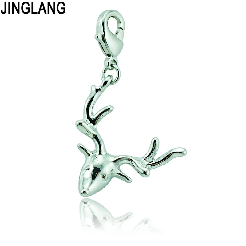 JINGLANG Popular! Brand High Quality Metal Silver Buck Head Pendant Lobster Clasp Charms for Bracelet or Necklace Accessories
JINGLANG Popular! Brand High Quality Metal Silver Buck Head Pendant Lobster Clasp Charms for Bracelet or Necklace Accessories