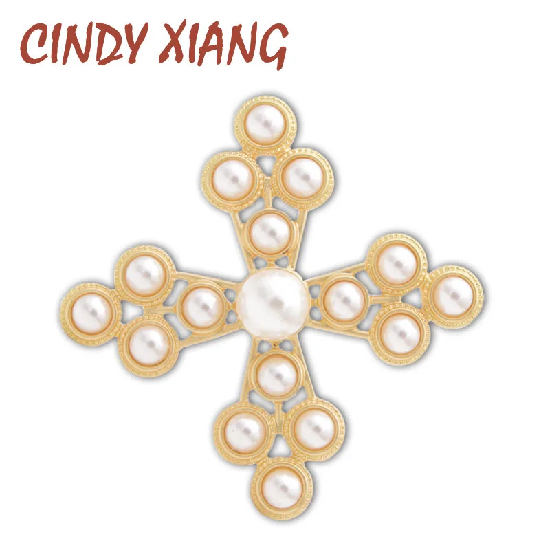 CINDY XIANG New Fashion Baroque Style Pearl Cross Brooches for Women Elegant Vintage Design Pin Jewelry Coat Accessories Gift
CINDY XIANG New Fashion Baroque Style Pearl Cross Brooches for Women Elegant Vintage Design Pin Jewelry Coat Accessories Gift