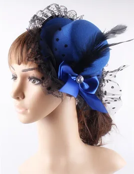 Lady Mini Feather royal blue Top Hats Cap Lace Fascinator Hair Clip Costume Hair Band bow Accessories party fascinators bases
Lady Mini Feather royal blue Top Hats Cap Lace Fascinator Hair Clip Costume Hair Band bow Accessories party fascinators bases