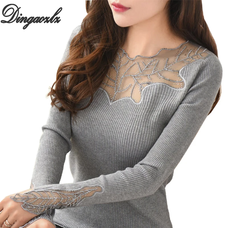 Dingaozlz 2018 Autumn Winter Women Pullovers Top Hollow Out Lace Knitted Shirt Long Sleeve Patchwork Knitted Sweaters
Dingaozlz 2018 Autumn Winter Women Pullovers Top Hollow Out Lace Knitted Shirt Long Sleeve Patchwork Knitted Sweaters