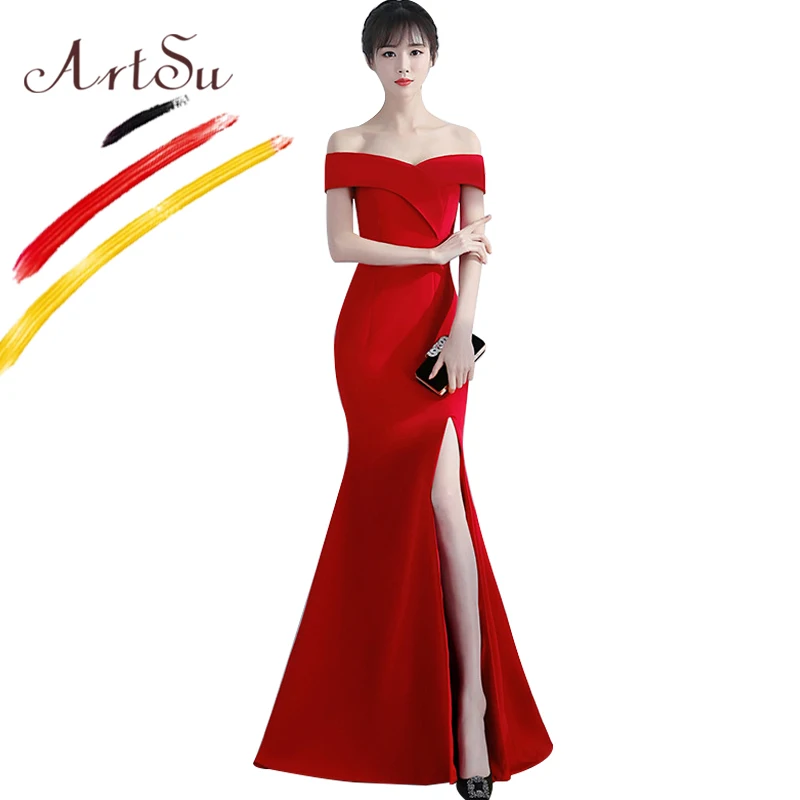 ArtSu Elegant Women Ball Gown Long Dress Off Shoulder Slim Wrap Floor-Length Party Dress Sexy Vestidos Maxi Mermaid Dress 2018
ArtSu Elegant Women Ball Gown Long Dress Off Shoulder Slim Wrap Floor-Length Party Dress Sexy Vestidos Maxi Mermaid Dress 2018